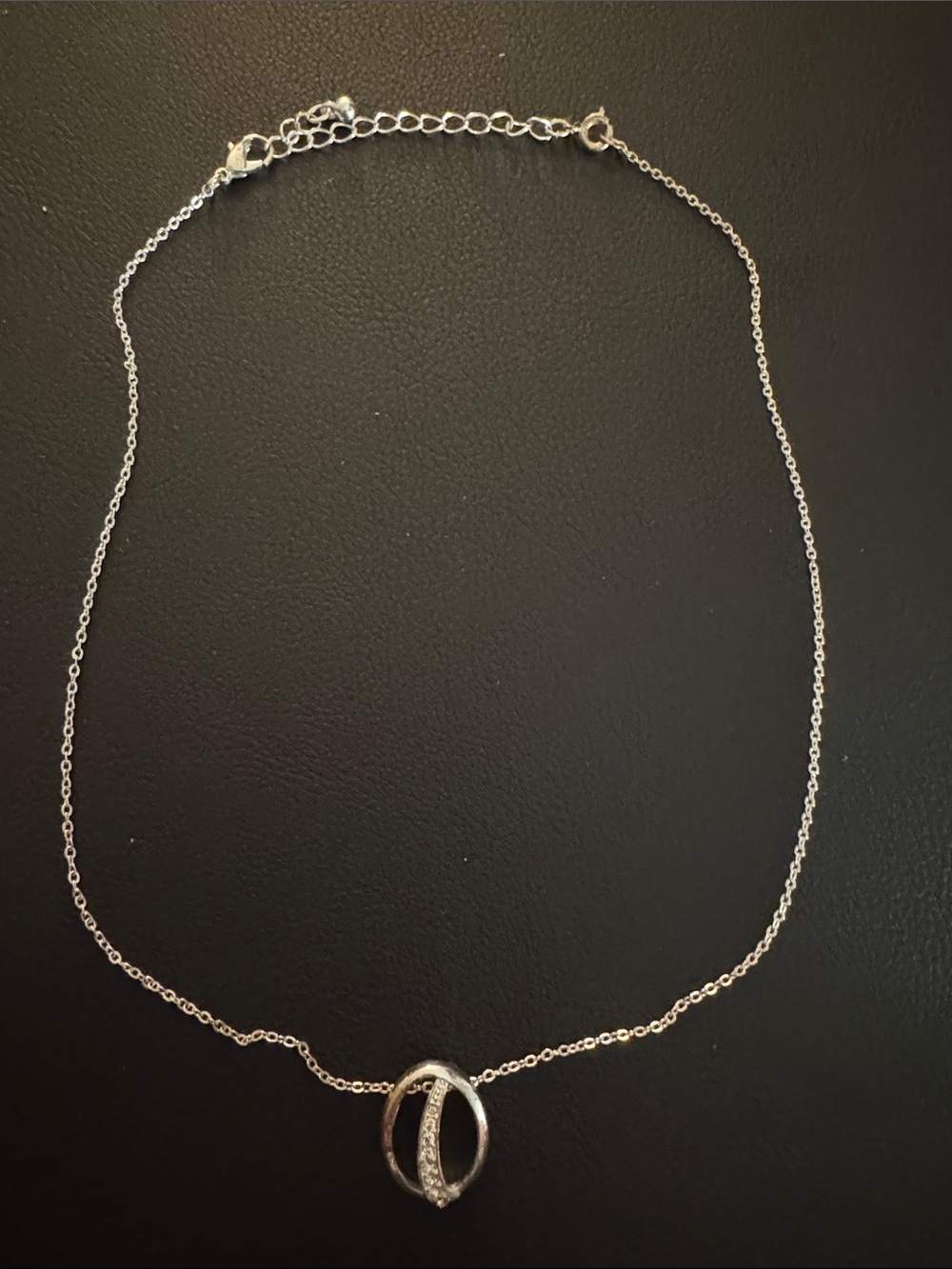 Sterling Open Ring Pendant Necklace in Silver